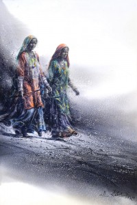 Ali Abbas, From Series of Gard Baad-Jogi Tribal Woman, 15 x 22 inch, Watercolor on Paper, Figurative Painting-AC-AAB-305